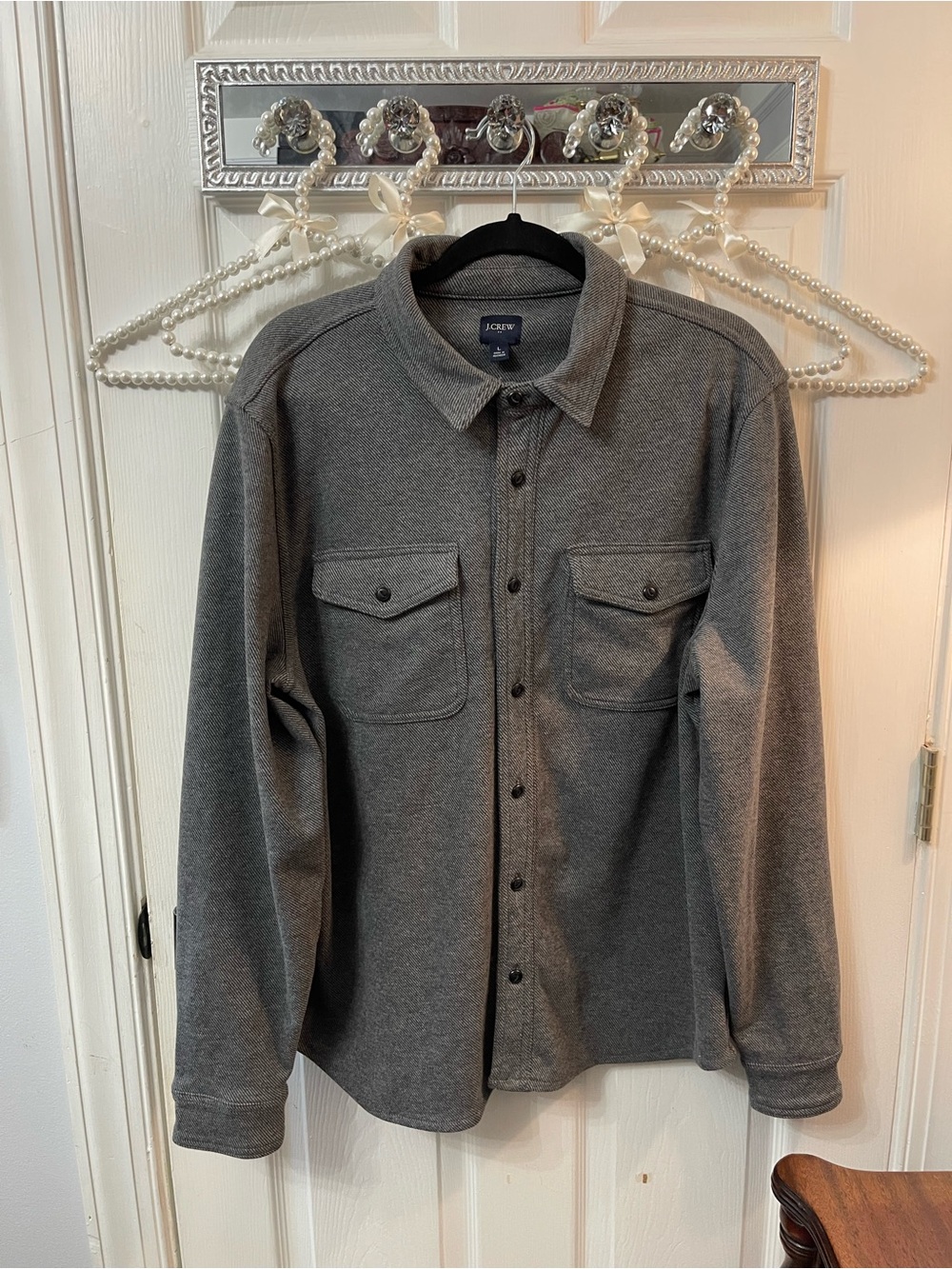 J. Crew Men’s Gray Button-Front Shirt Jacket